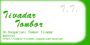 tivadar tombor business card